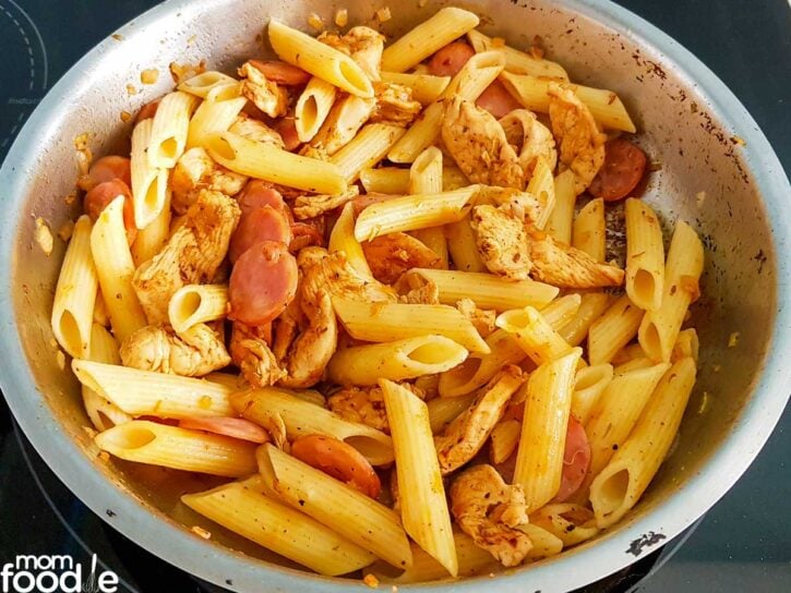 toss in the pasta