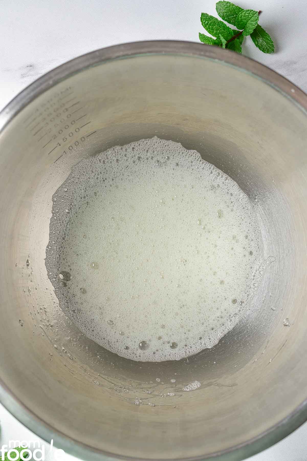foamy egg white mixture