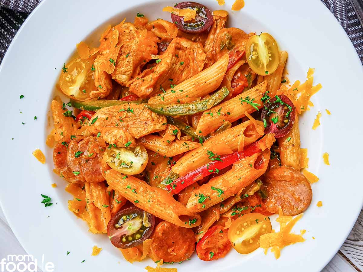 Spicy Cajun Chicken Pasta with Sausage Mom Foodie