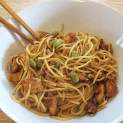 Chicken And Edamame Asian Noodles Recipe Quick Easy