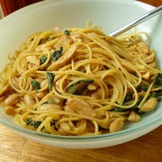 chicken spinach and cannellini bean pasta