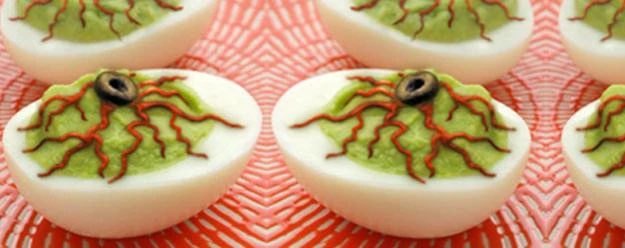 deviled eyeballs Halloween appetizer