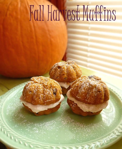 Pumpkin Apple Raisin Bran Muffins with Cinnamon Buttercream