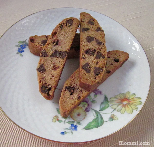 pomegranate seed and dark chocolate biscotti