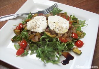 warm Italian vegetable salad with fresh mozzarella recipe