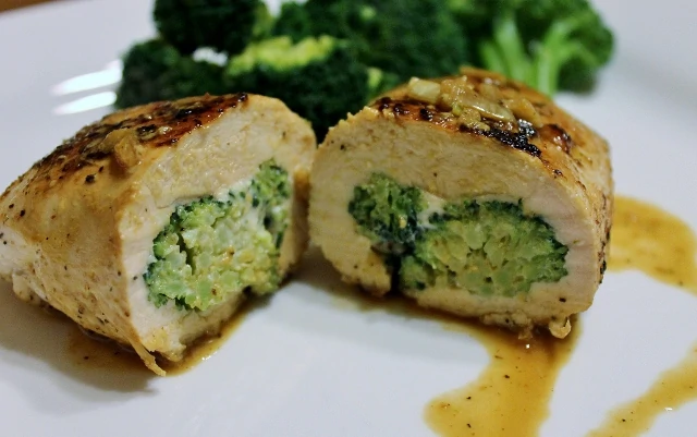 light cheese and brocolli stuffed chicken recipe