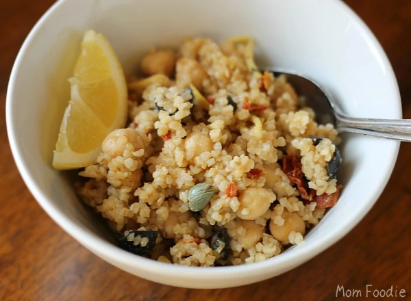 cracked wheat garbanzo bean salad