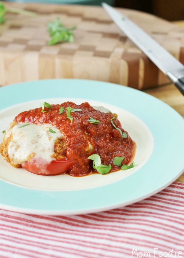 tomato basil quinoa stuffed peppers