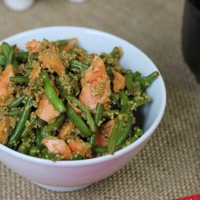 asian salmon quinoa green bean salad