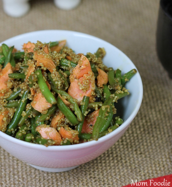 asian salmon quinoa green bean salad