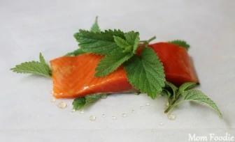 lemon balm salmon in parchment