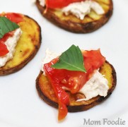 grilled potato with tuna and tomato appetizer