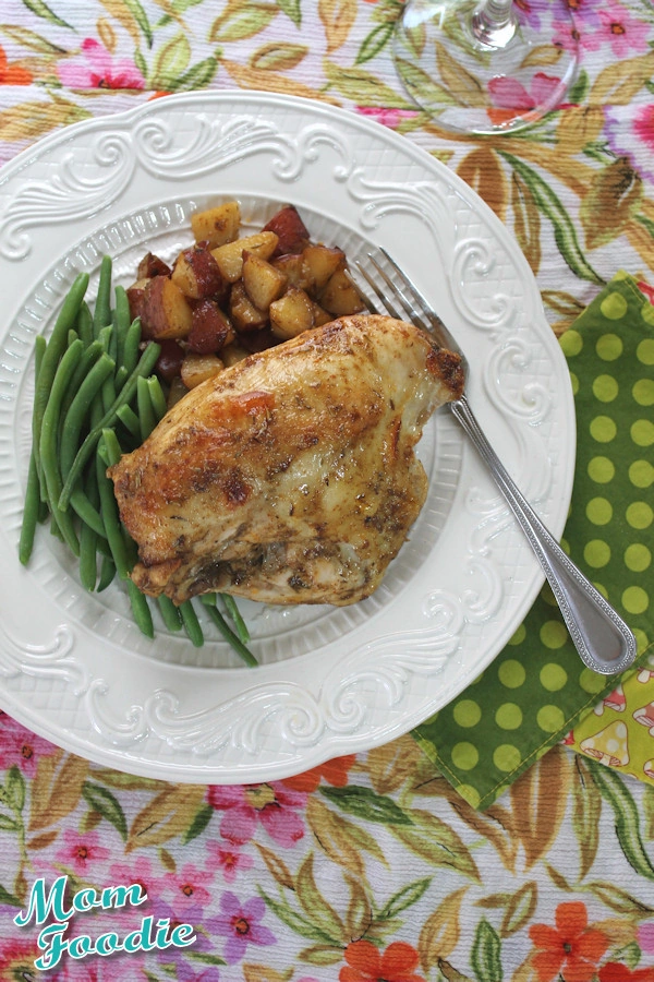 roasted chicken breast and potatoes