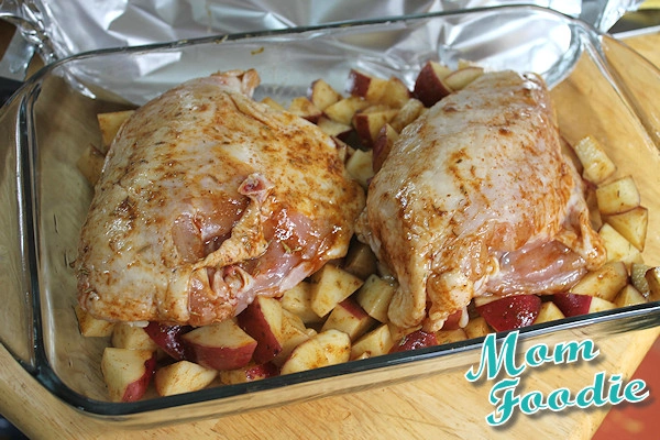 roasting chicken breast with potatoes