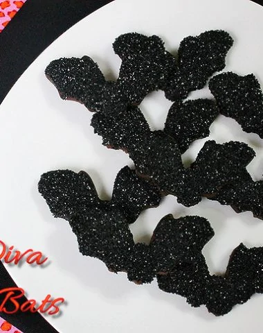 black sparkle bat cookies