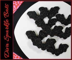Diva Black Sparkle Bat Cookies
