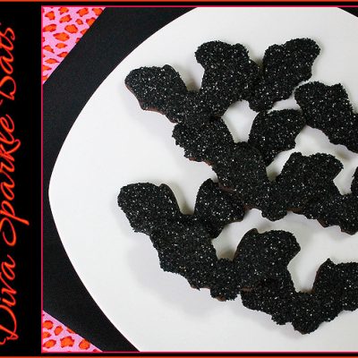 Diva Black Sparkle Bat Cookies