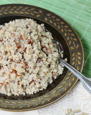 prosciutto garlic pecan quinoa