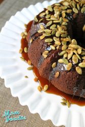 pumpkin cake with caramel glaze