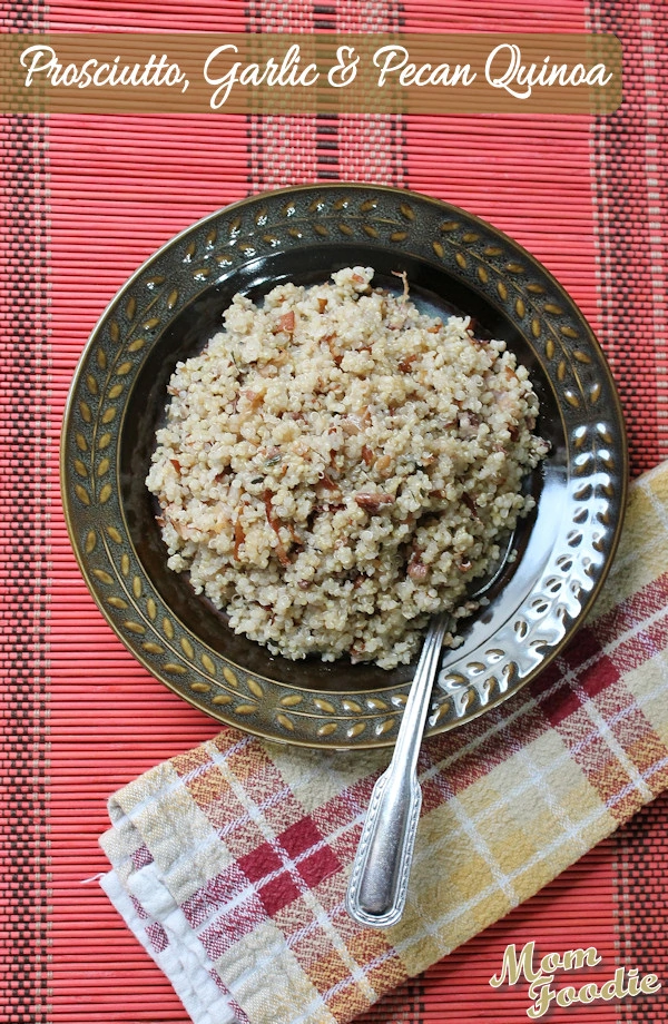 quinoa with prosciutto, garlic, pecan & thyme
