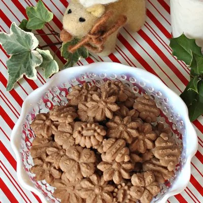 Chocolate Peanut Butter Spritz Cookies