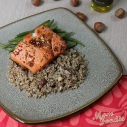 Hazelnut Quinoa Recipe (with Maple Mustard Salmon)