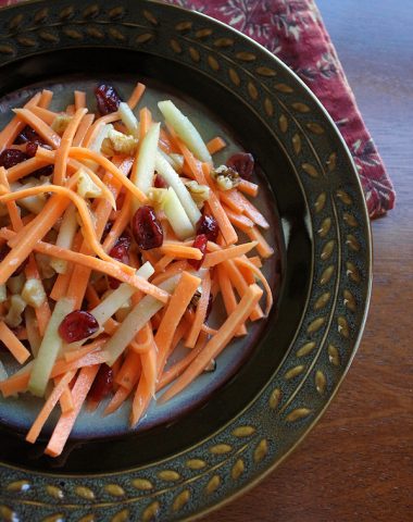 Sweet Potato Salad with Apple Walnut and Cranberry in Ginger Lime Dressing