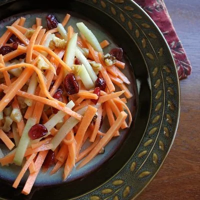 Sweet Potato Salad with Apple Walnut and Cranberry in Ginger Lime Dressing