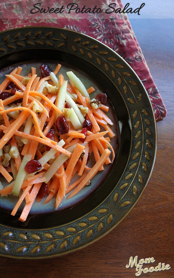Sweet Potato Salad with Apple Walnut and Cranberry in Ginger Lime Dressing