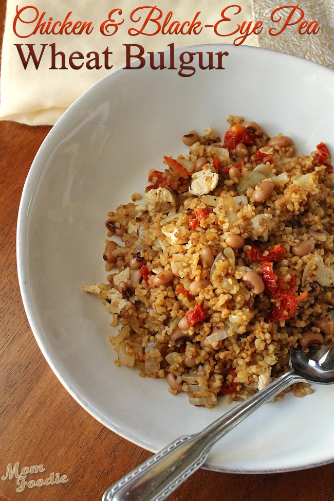 Chicken Bulgur with Black-Eye Peas and Sun-Dried Tomatoes