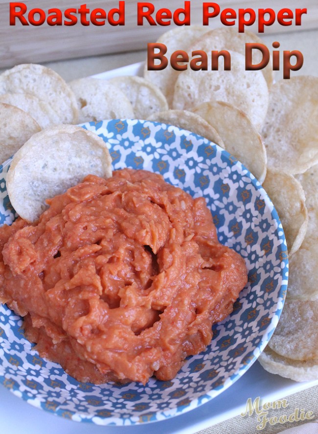 Roasted Red Pepper Bean Dip Easy Recipe Mom Foodie