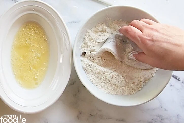 coating haddock with flour