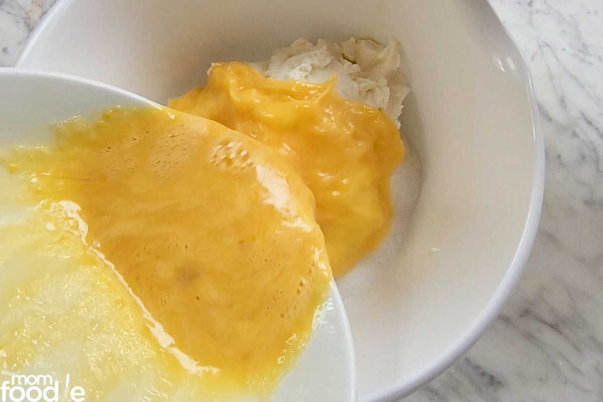 combine with egg mixture
