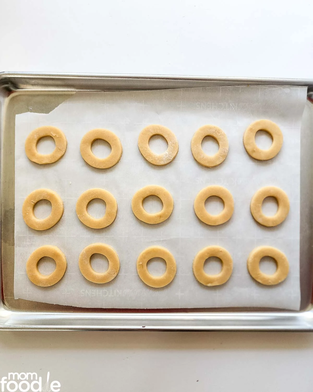 ring shaped cookie cut outs.