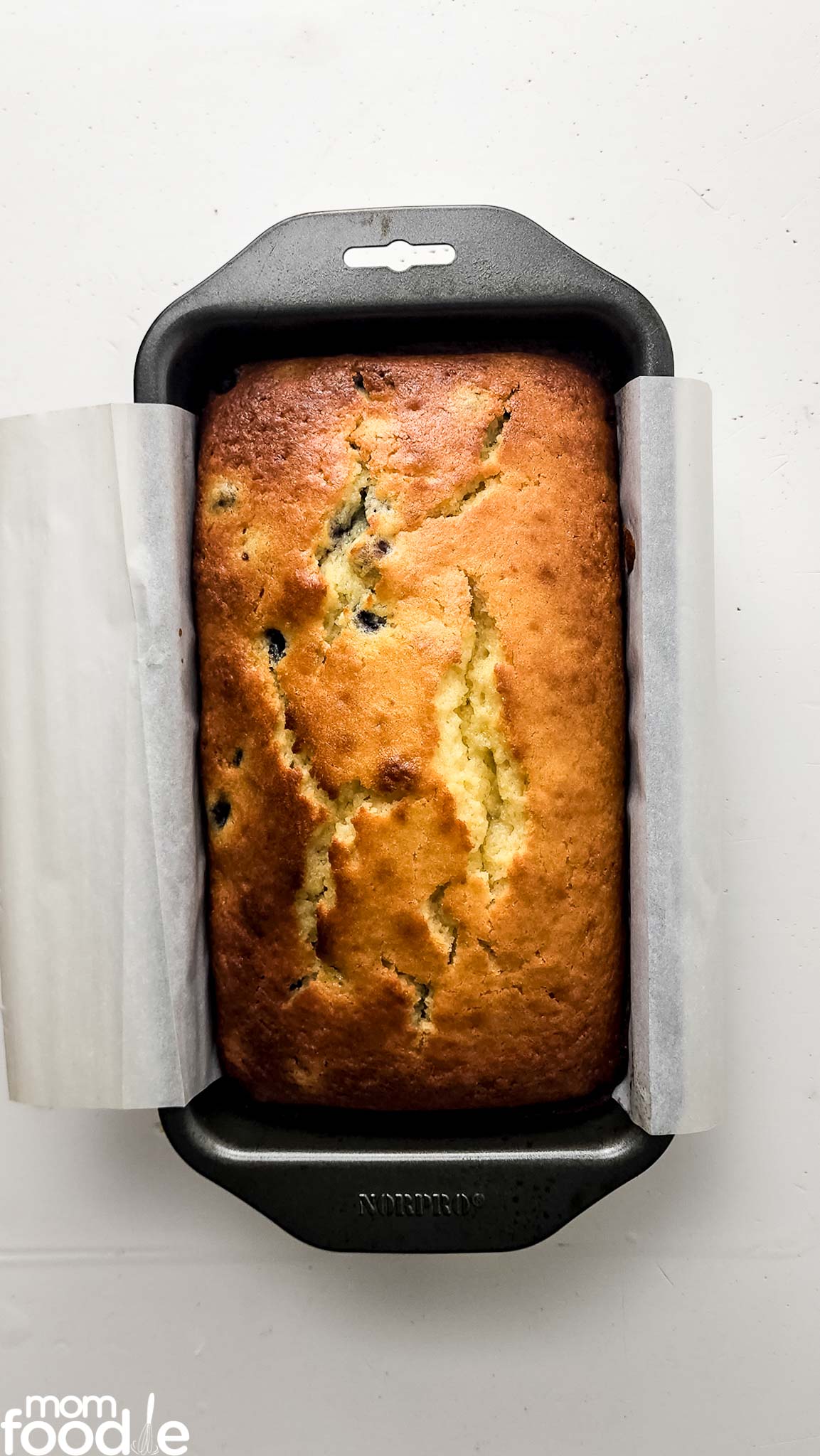 baked quick bread in loaf pan