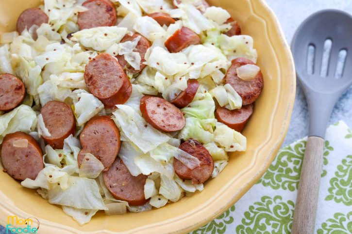 kielbasa sausage with cabbage