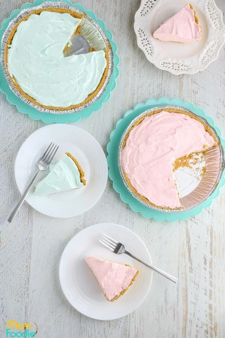 no bake pies with slices cut-out.