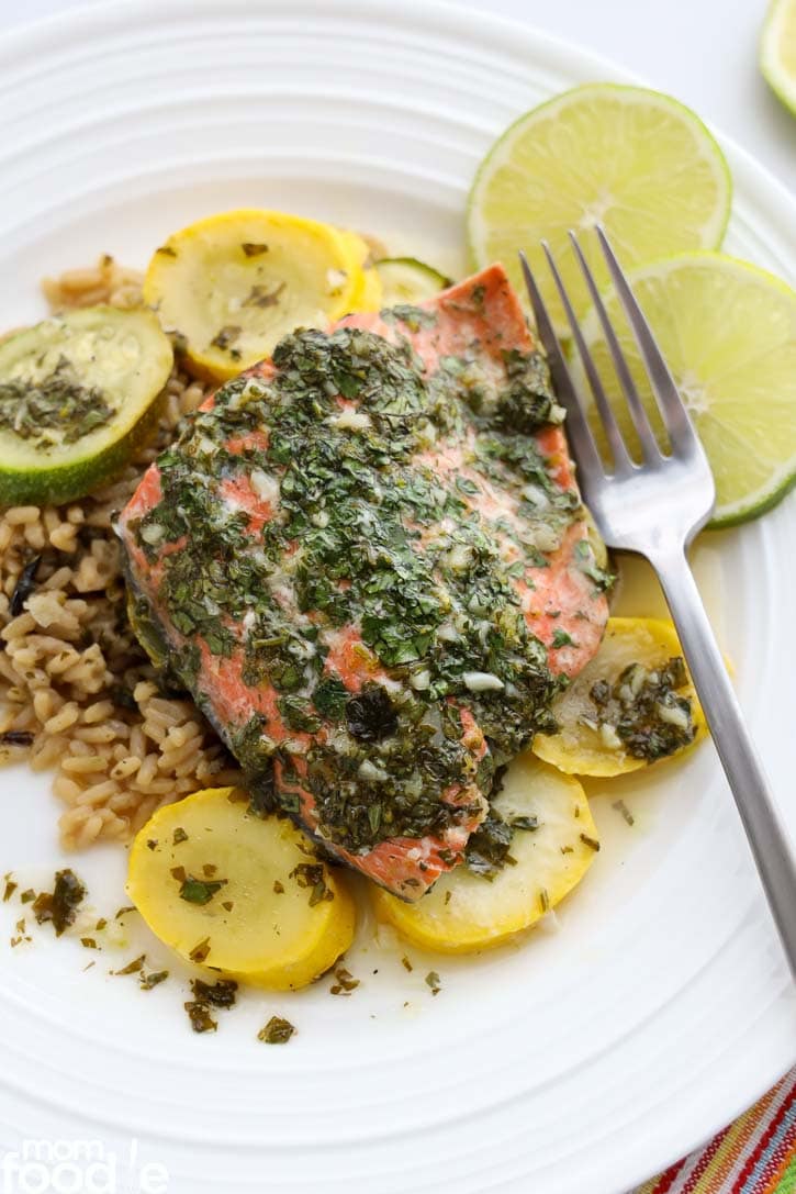 Cilantro Lime Grilled Salmon in Foil - Mom Foodie