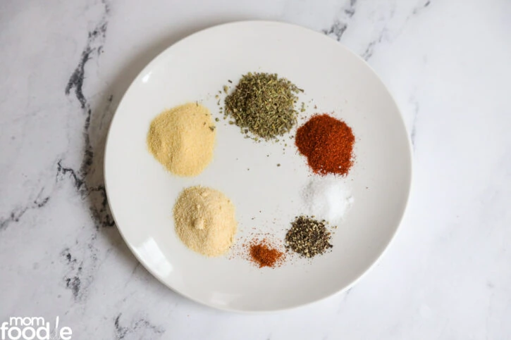 Spices that go in the chicken seasoning rub.