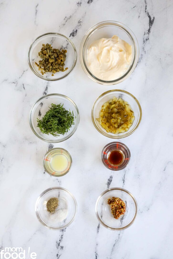 Ingredients for tartar sauce