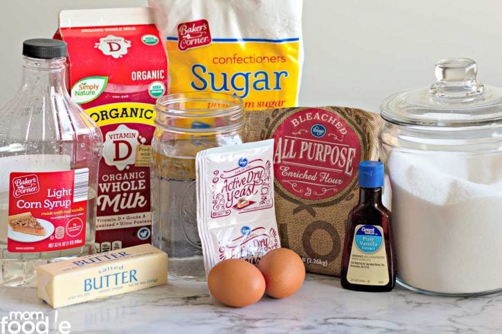 ingredients for fried yeast donut recipe
