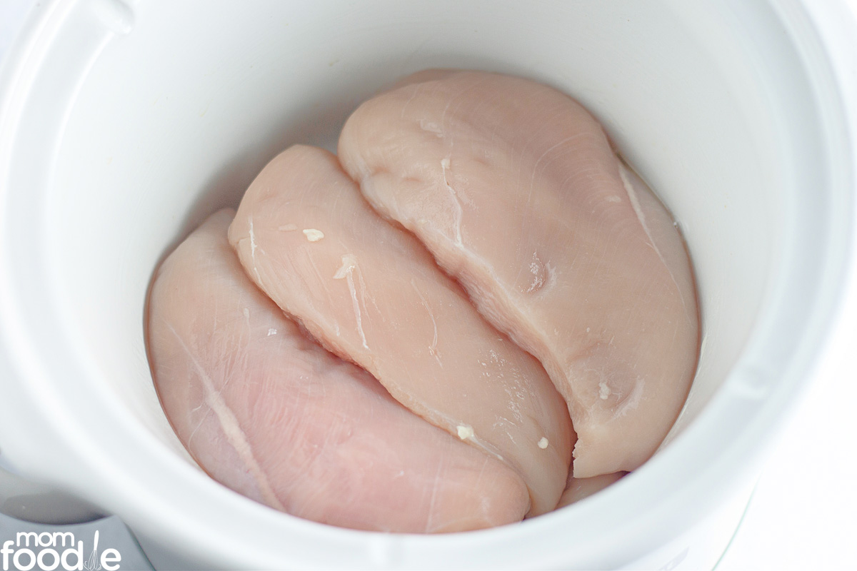 chicken breasts in slow cooker.