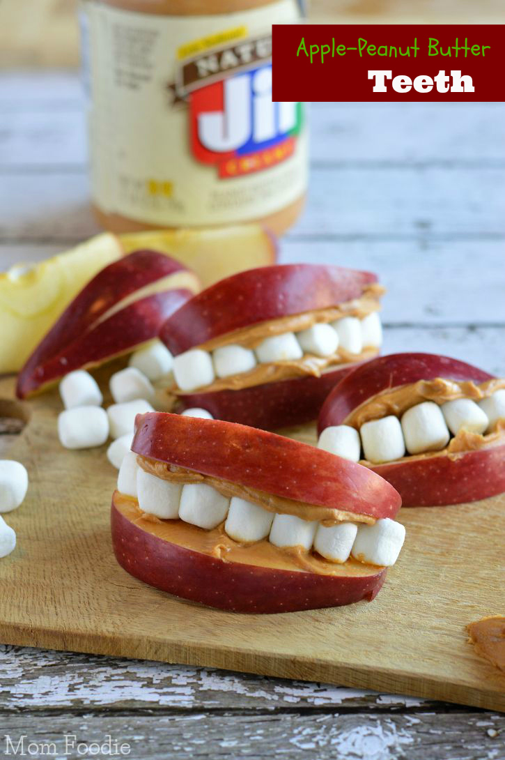 Apple Peanut Butter Teeth Snacks