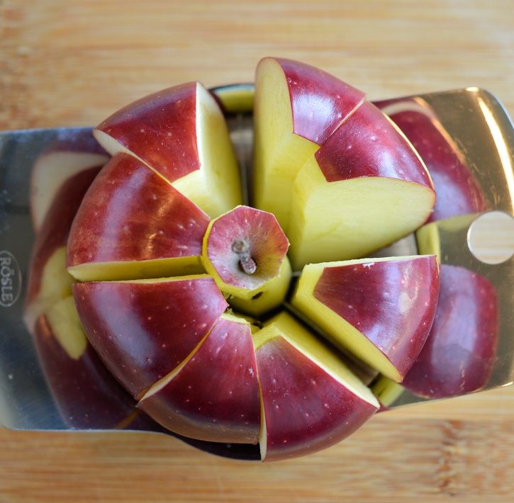 Apple Peanut butter teeth - coring apple