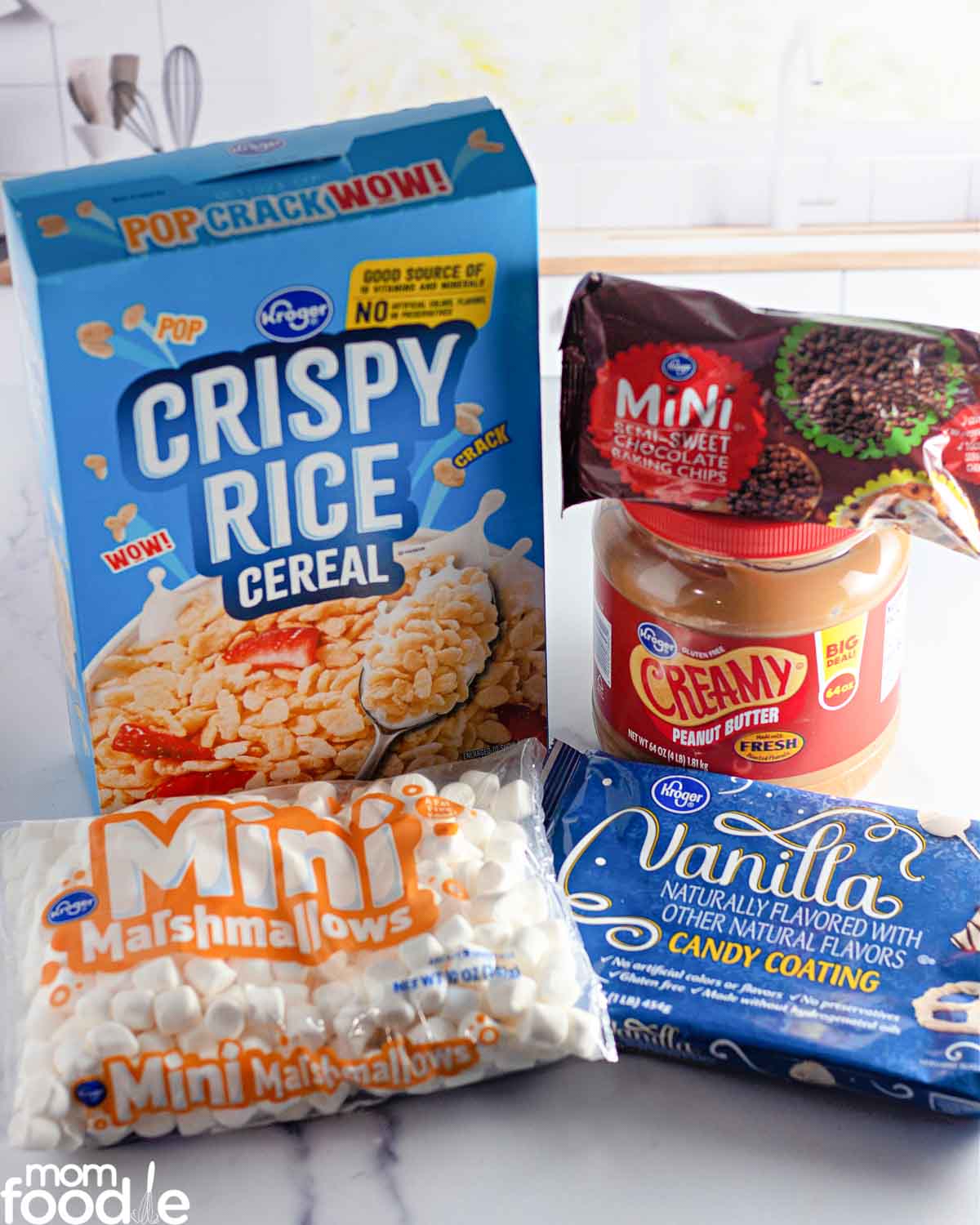 ingredients for the avalanche no bake cookies.