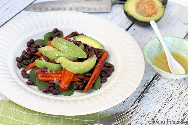 Avocado Roasted Carrot & Black Bean Salad