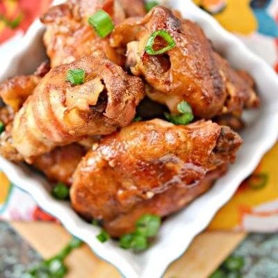 Bacon Wrapped Chicken wings appetizer