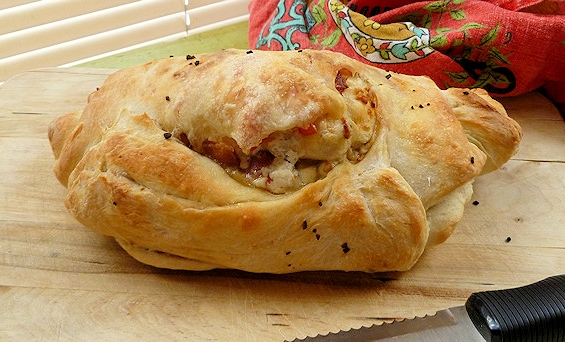 Bacon blue cheese tomato bread