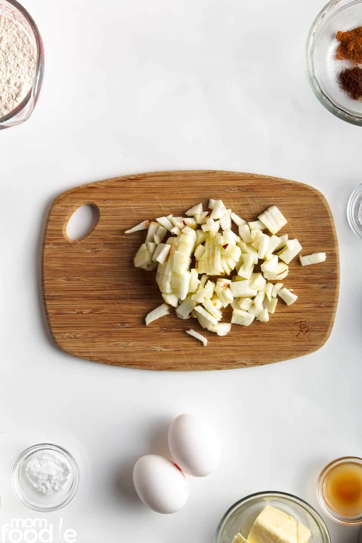 diced apples.