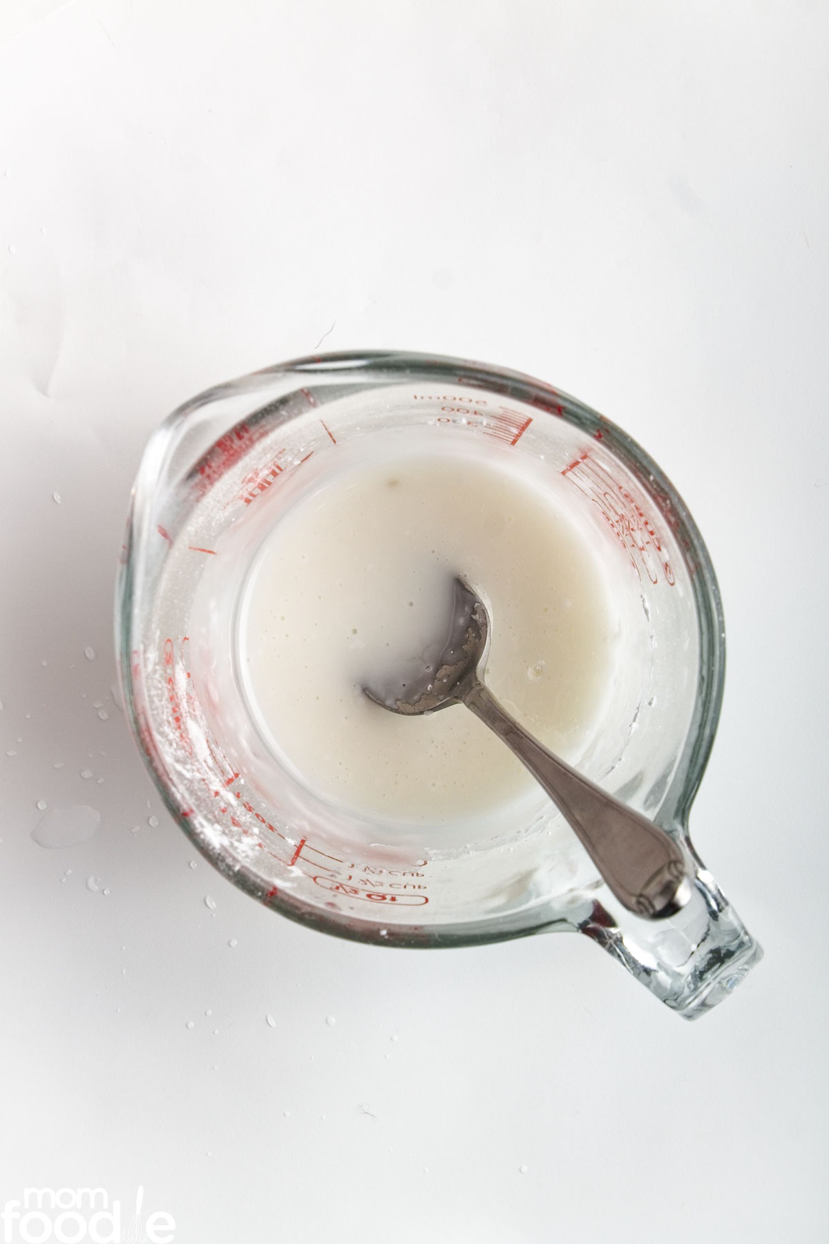 Mixing the icing for glaze.